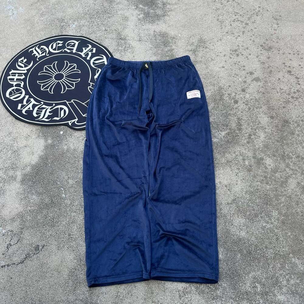 True Religion Velour Loungewear Pants Size Large Navy Blue